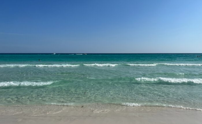 view of the water from a beach located in miramar beach