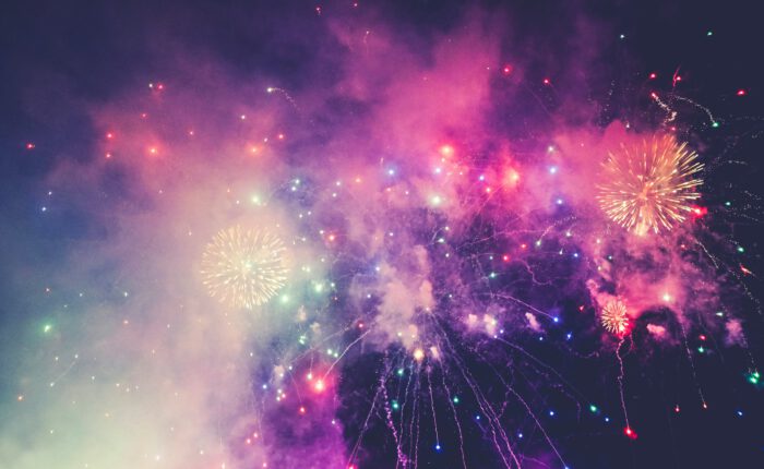pink and purple fireworks