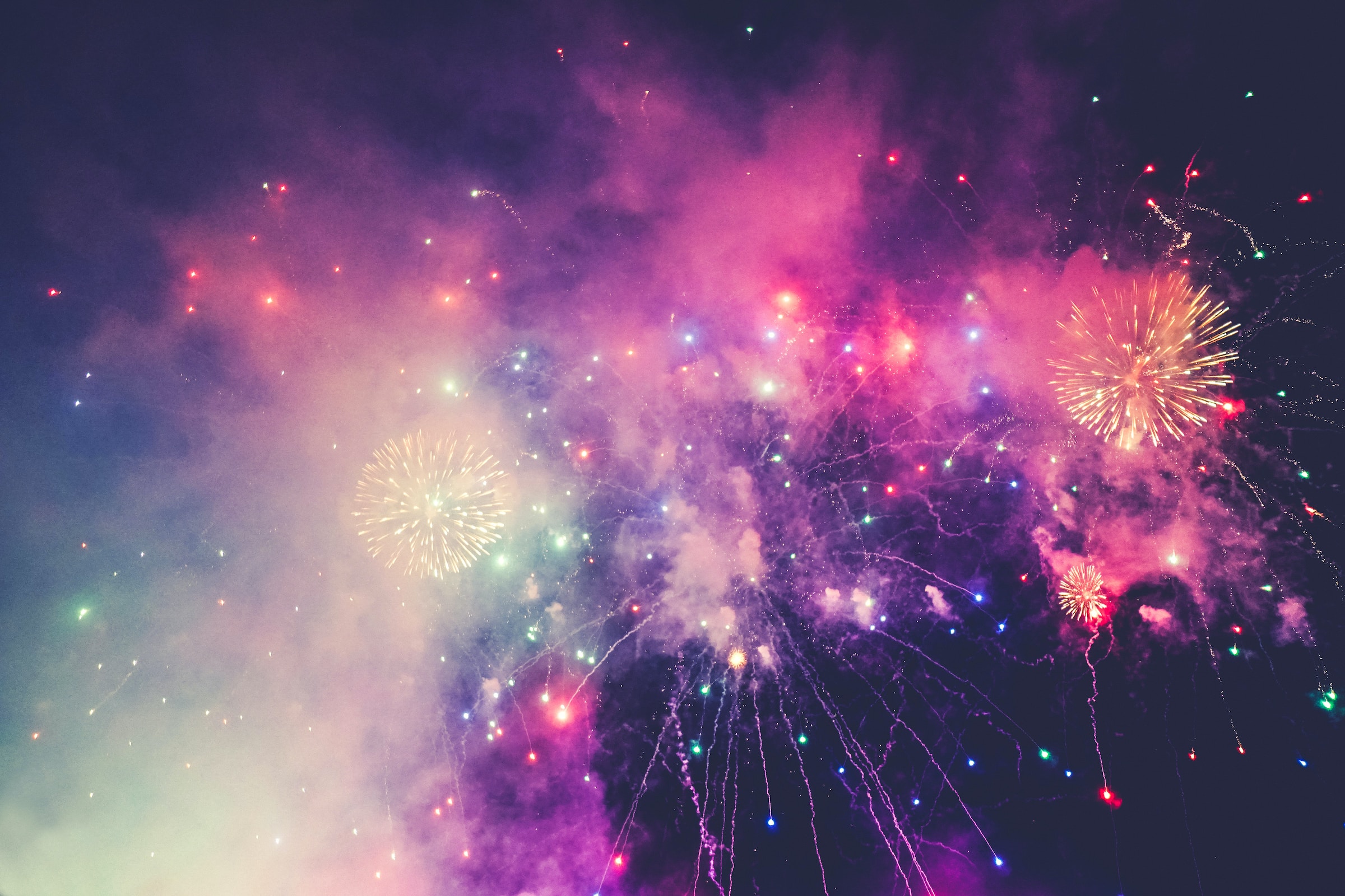 pink and purple fireworks