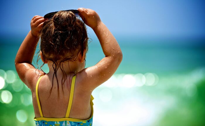 a young child at the beach